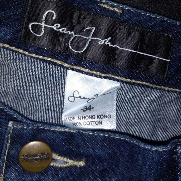Vintage Sean John Jeans 34 Baggy Straight Skater Hip Hop 34X30 Hong Kong Hemmed - Picture 10 of 15